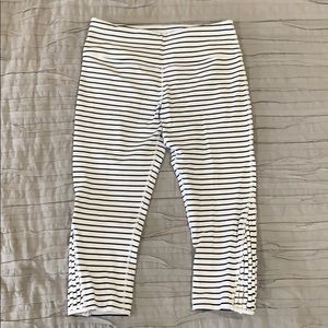 Glyder Black & White Striped Crop Leggings